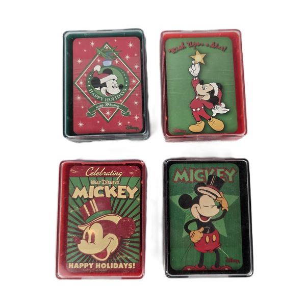 A Set of Four (4) Tiny Decks of Mickey Mouse playing cards.