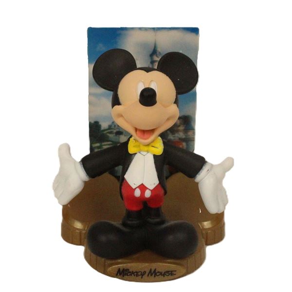 A McDonald's Disney Parks 50th Anniversary Mickey Mouse Figure With Lenticular Trading Card.
