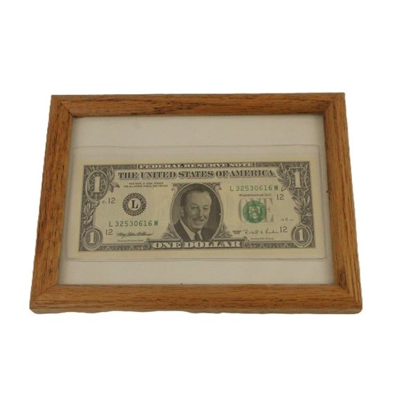 A Novelty U.S. Dollar with Walt Disney.