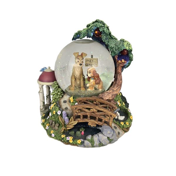 A Large Lady and the Tramp Wet Cement Snow Globe.