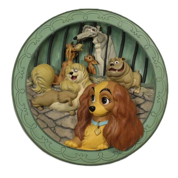 A Lady and the Tramp "He's A Tramp" 3D Relief Plate.
