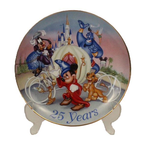 A Walt Disney World 25th Anniversary Decorative Plate.