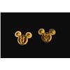 Image 2 : A Pair (2) of Gold-Toned Mickey Mouse Head Swarovski Earrings.