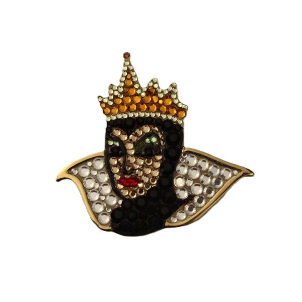 A Rare Evil Queen Pave Swarovski Crystal Brooch