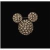 Image 1 : A Small Mickey Head Shaped  Swarovski Crystal Brooch.