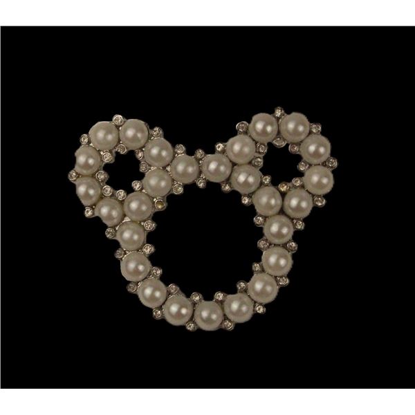 A Pearl and Swarovski Crystal Mickey icon Brooch.