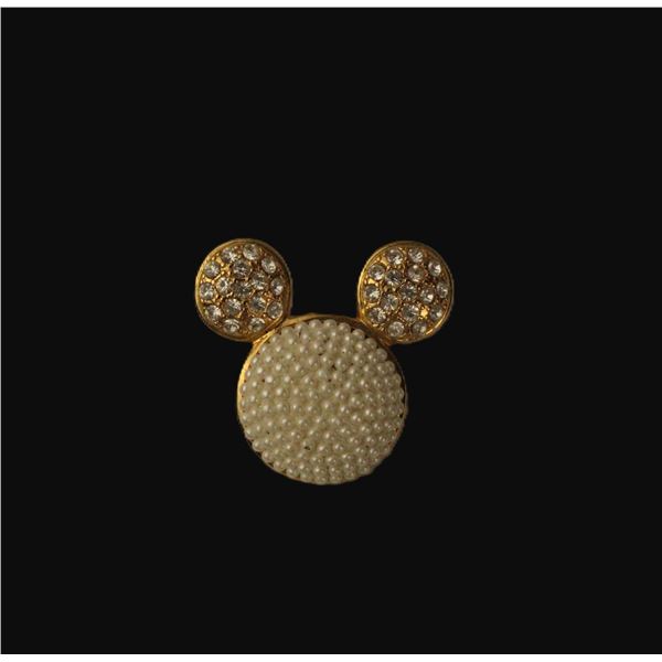 A Pearl and Swarovski Crystal Mickey Head pin.