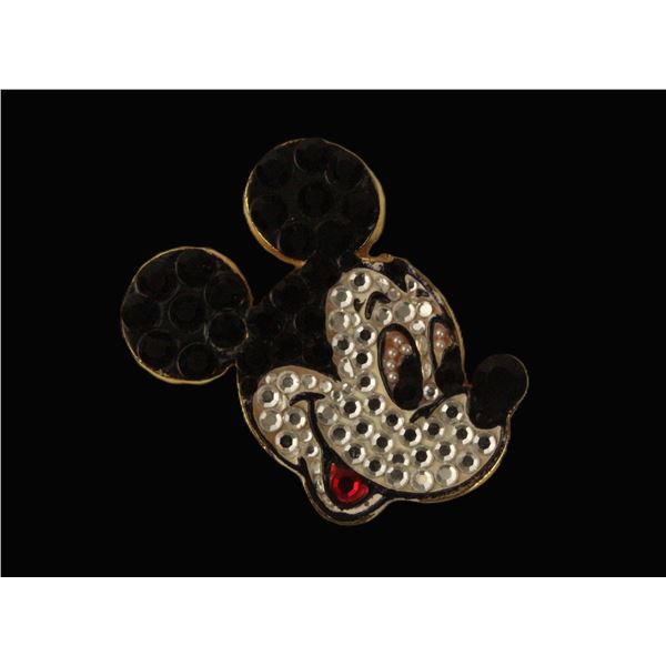 A Color Mickey Mouse Face Swarovski Crystal Pin.