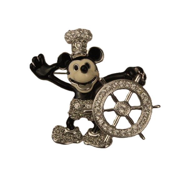 A Steamboat Willie Swarovski Crystal Pin.