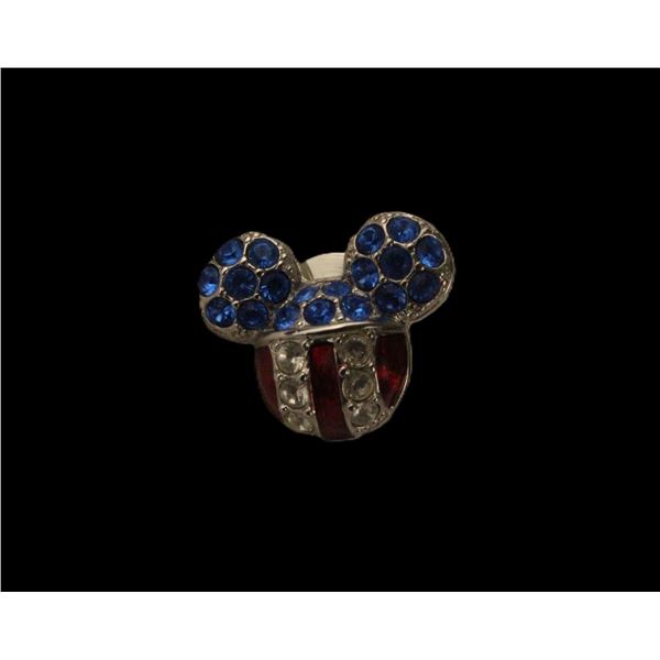 A Patriotic Swarovski Mickey Head Hat Pin.