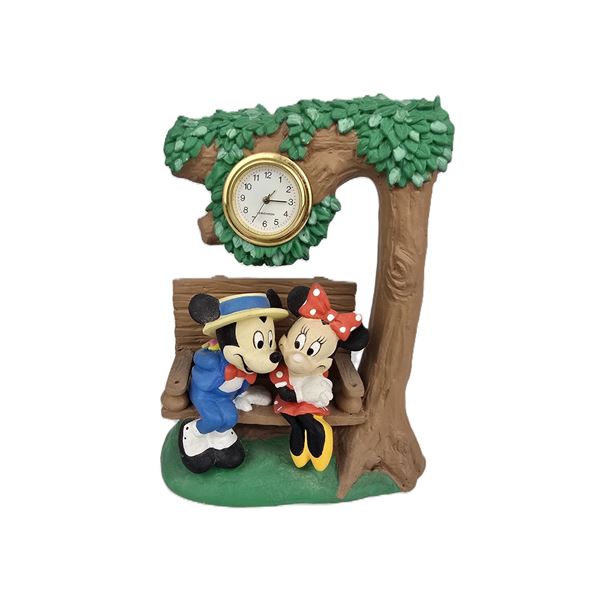 A Vintage Resin Dapper Mickey and Minnie Clock.