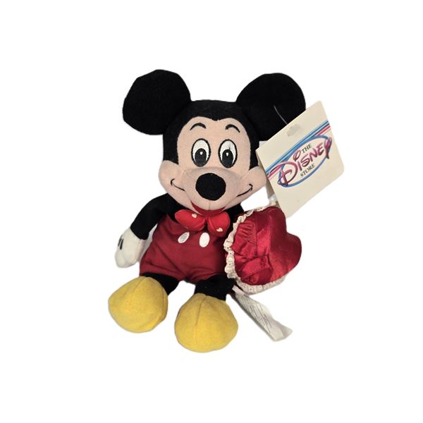 A Vintage Disney Store Valentines Mickey Mouse Bean Bag Doll.