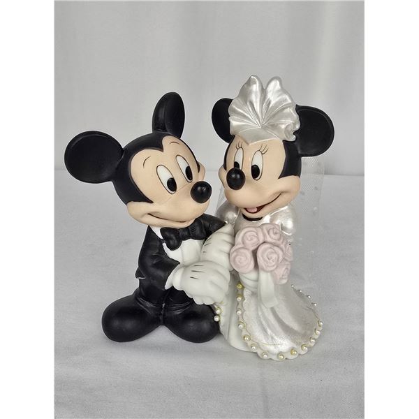 A Mickey and Minnie Mouse Ceramic Wedding Figurine.