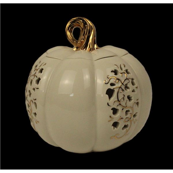 A Lenox Pierced Pumpkin Votive