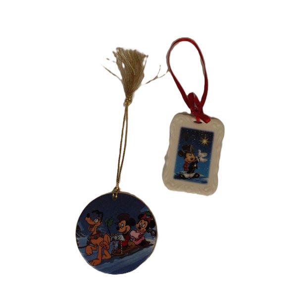 A Pair of Mickey Mouse Christmas Movie Ornaments