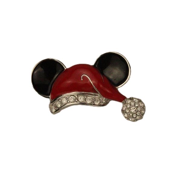 A Santa Mickey Ear Hat Swarovski Pin.