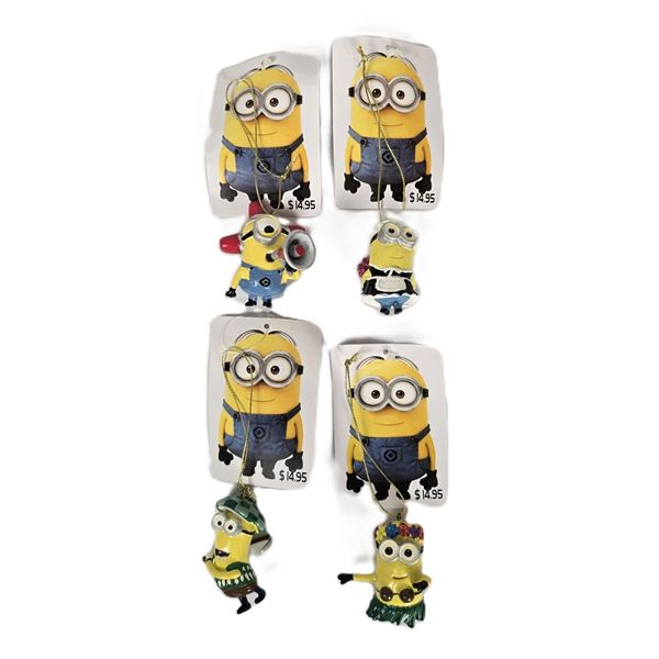 A Set of Four (4) Minion Ornaments.