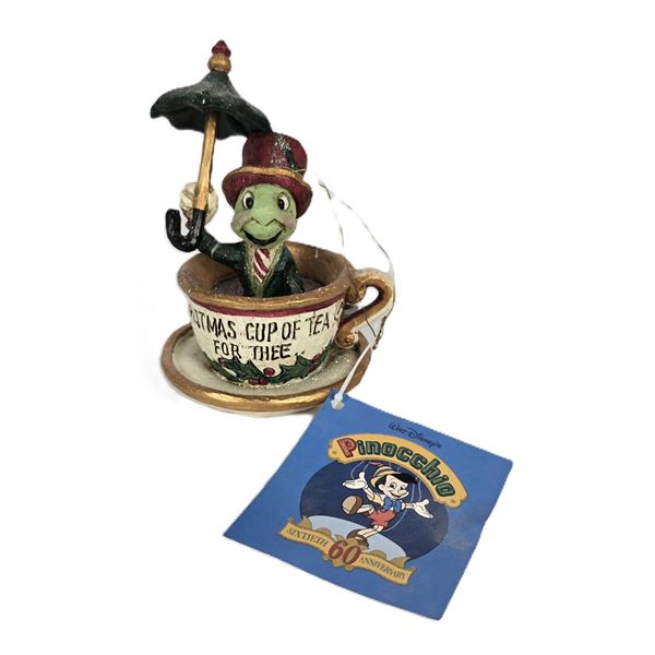 A Jiminy Cricket Christmas Ornament.