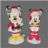 Image 1 : A Mickey and Minnie Mouse Light-up Mr. and Mrs. Claus Blowmold set.