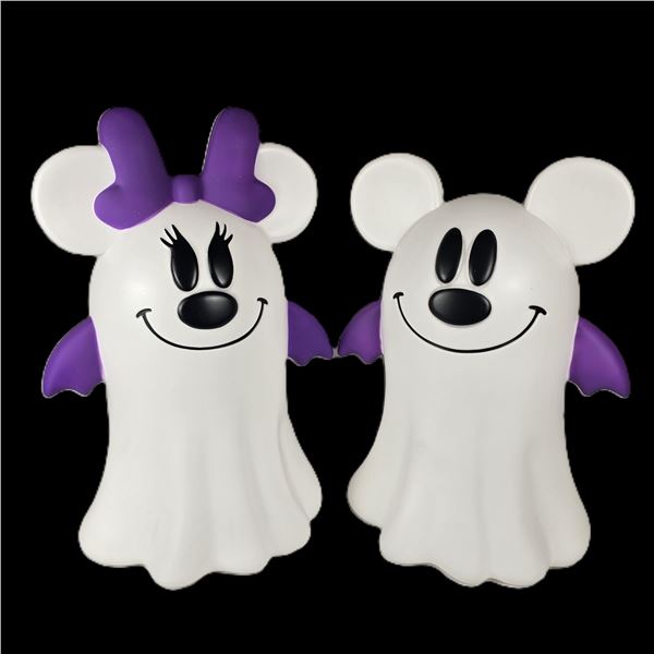 A Pair of Light-up Mickey and Minnie Mouse Ghost Blowmolds.