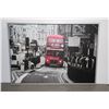 Image 1 : LARGE FRAMED CANVAS DOUBLE DECKER BUS ART