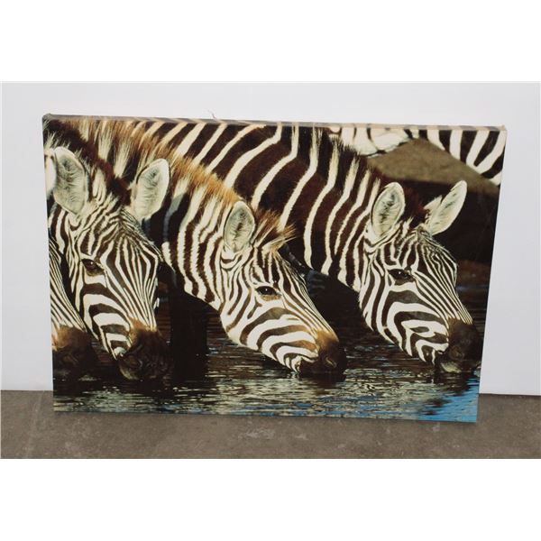 ZEBRAS DRINKING WATER WALL DECOR