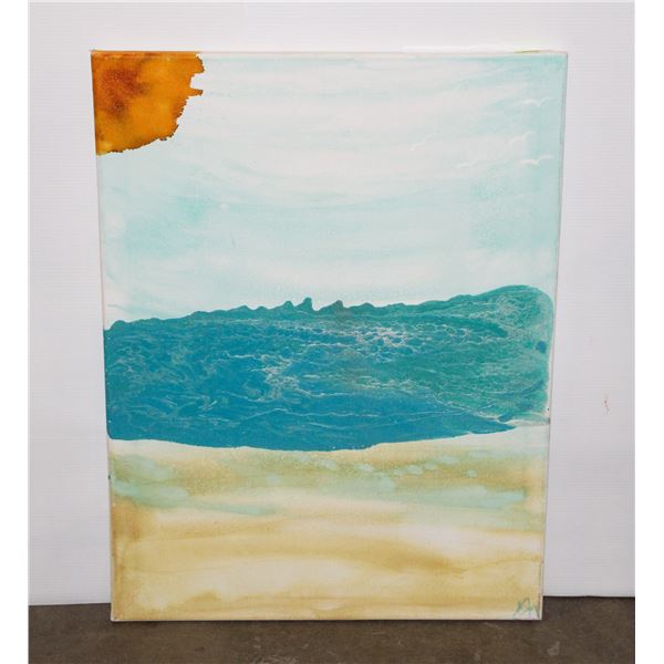 ABSTRACT OCEAN ART PAINTING ARTIST SIGNED