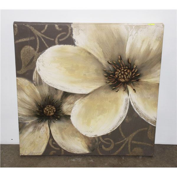 WHITE FLOWERS WALL ART