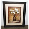 Image 1 : VASE AND FLOWERS FRAMED GLASS WALL ART