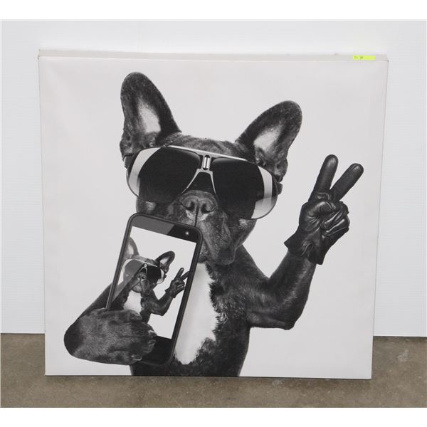 DOG WITH GLASSES WALL ART