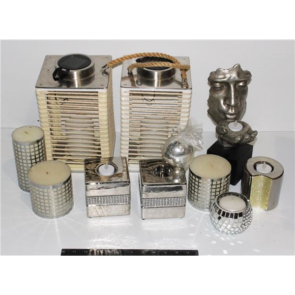 LOT OF CANDLE HOLDERS