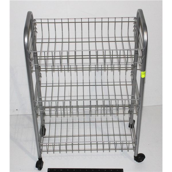 23" 3 TIER STORAGE CART WITH WHEELS