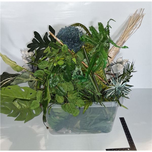 LARGE BOX OF FAUX PLANT FOLIAGE