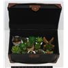 Image 1 : DECORATIVE STORAGE BOX WITH ARTIFICIAL PLANTS