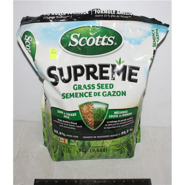 SCOTTS SUPREME GRASS SEEDS OPEN BAG