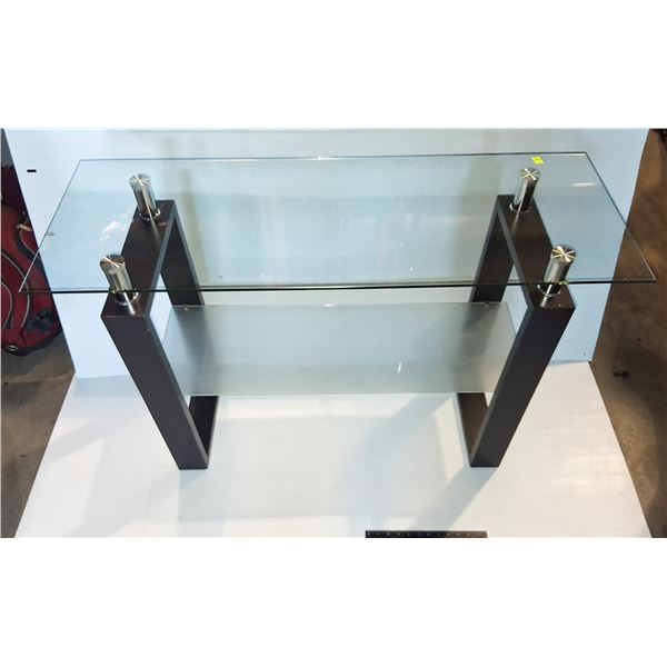 GLASS SIDE TABLE 29" X 42"