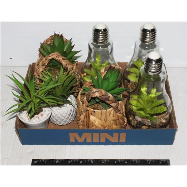 BUNDLE OF ASSORTED HOME DECOR, FAUX PLANTS ECT