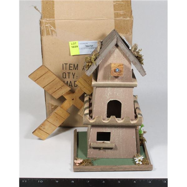 NEW ITEM 14777 WOOD BIRD HOUSE