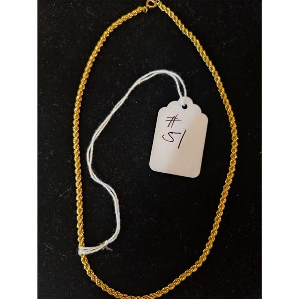 GOLD ROPE CHAIN  16 INCHES