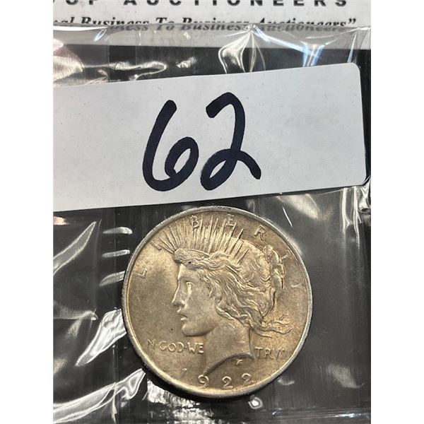 1922 PEACE DOLLAR COIN
