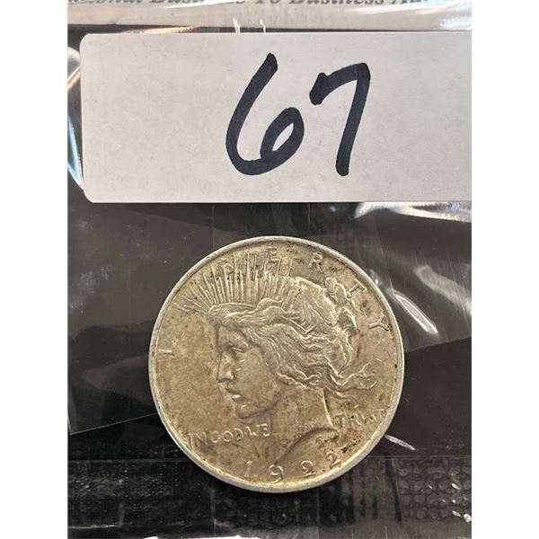 1922 PEACE DOLLAR COIN