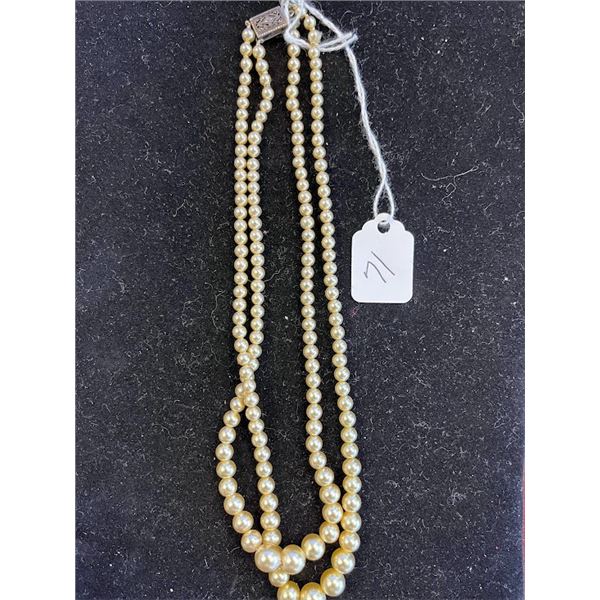 ANTIQUE MARONITE PEARL NECKLACE WITH STERLING CLASP