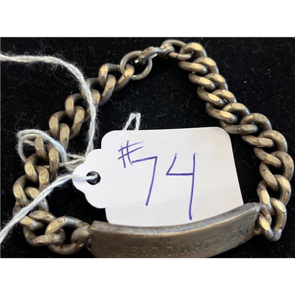 MARKED VINTAGE STERLING SILVER ID BRACELET
