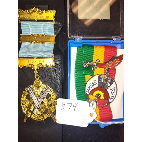 SET OF 2 MASONIC COLLECTIBLE BADGES