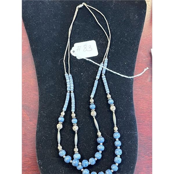 STERLING/ PRECIOUS STONE BEADED NECKLACE