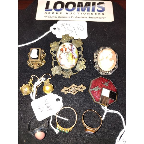 SET OF 10 PIECES OF ANTIQUE JEWELRY
