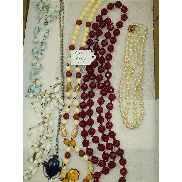 SET OF 6 VINTAGE FASHION NECKLACES