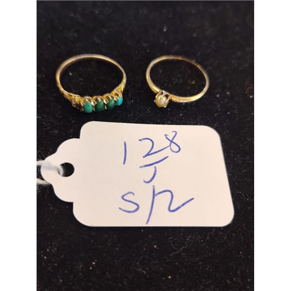 S/2 ANTIQUE GOLD RINGS