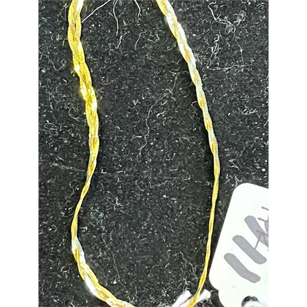 7 Inch  Italian 14k Gold Twisted Wrist / Ankle Bracelet