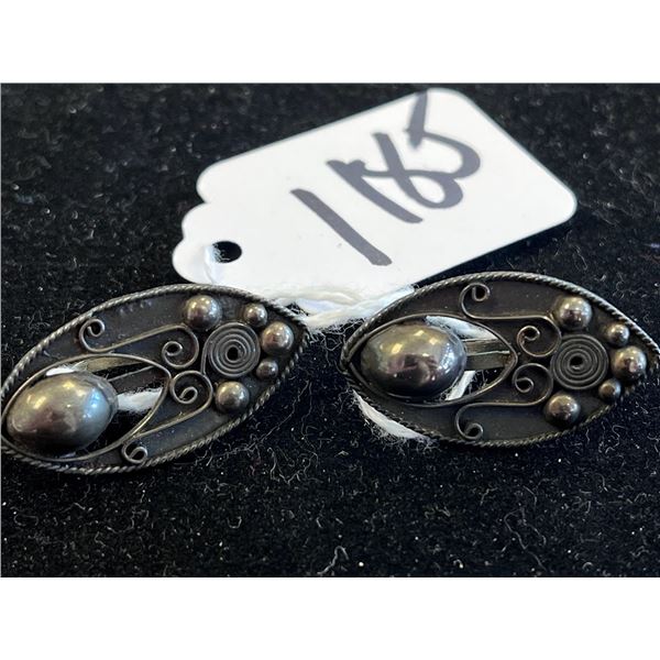 Pair of Antique Sterling Silver Earrings